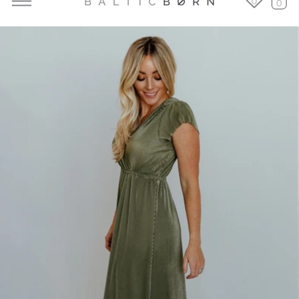 Baltic Born Athena Sage Pleated Maxi Dress